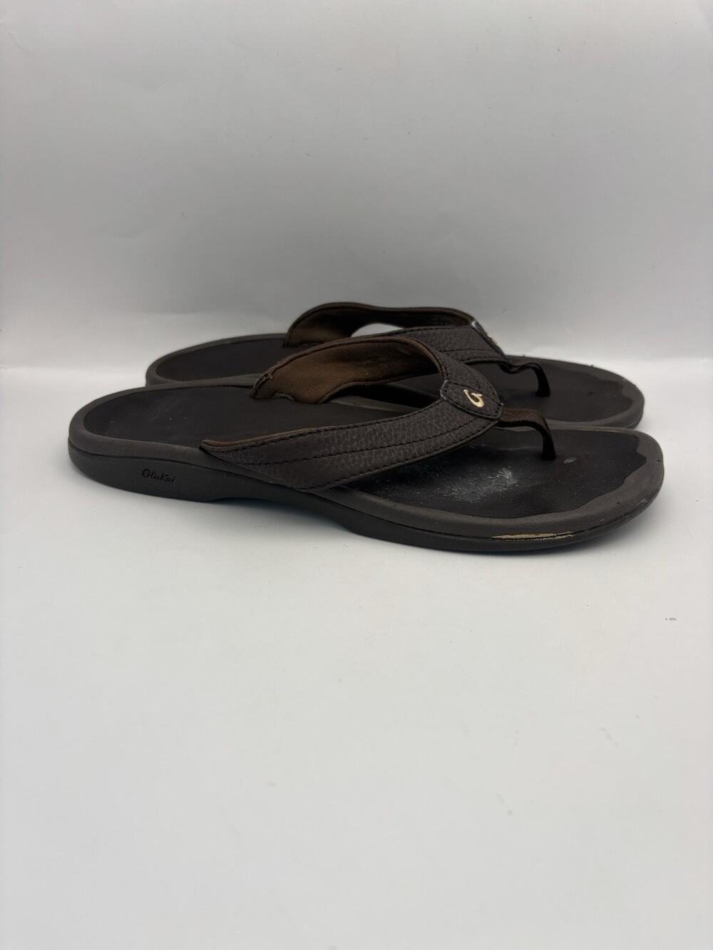 Olukai Ohana Brown Flip Flops Women Size 8